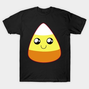 Cute Happy Candy Corn (Black) T-Shirt